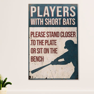 Baseball Poster Prints Wall Art | Players With Short Bats | Home Décor Gift for Baseball Player