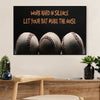 Baseball Canvas Wall Art Prints | Work Hard In Silence | Home Décor Gift for Baseball Players