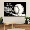 Baseball Canvas Wall Art Prints | Get Old When Stop Playing | Home Décor Gift for Baseball Players