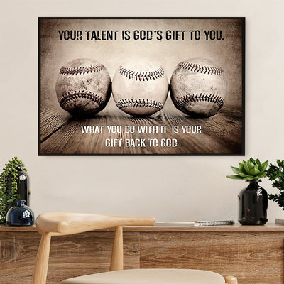 Baseball Canvas Wall Art Prints | God's Gift | Home Décor Gift for Baseball Players