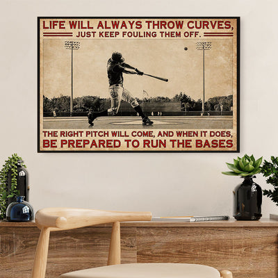 Baseball Canvas Wall Art Prints | Keep Pouling Them Off | Home Décor Gift for Baseball Players