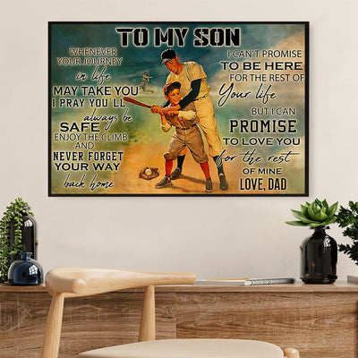 Baseball Canvas Wall Art Prints | From Dad To Son | Home Décor Gift for Baseball Players