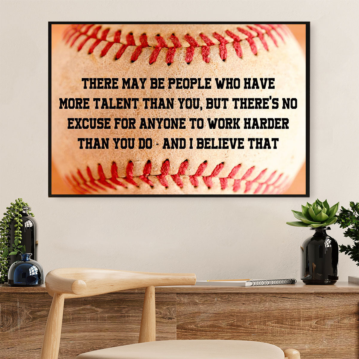 Baseball Canvas Wall Art Prints | No Excuse | Home Décor Gift for Baseball Players