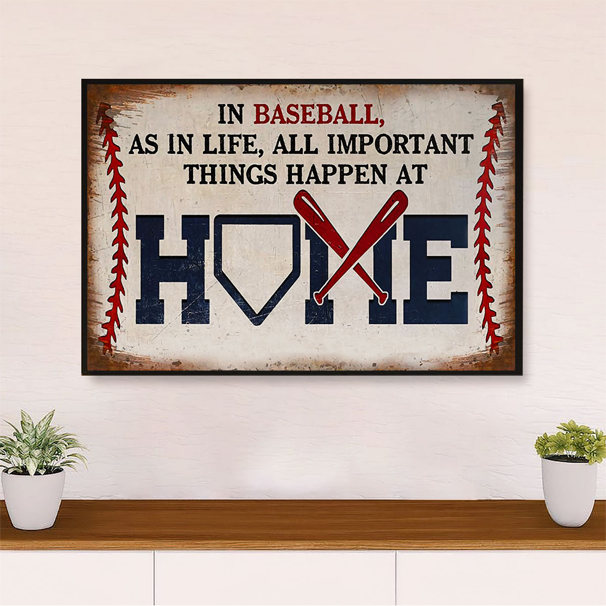 Baseball Canvas Wall Art Prints | Things Happen at Hope | Home Décor Gift for Baseball Players