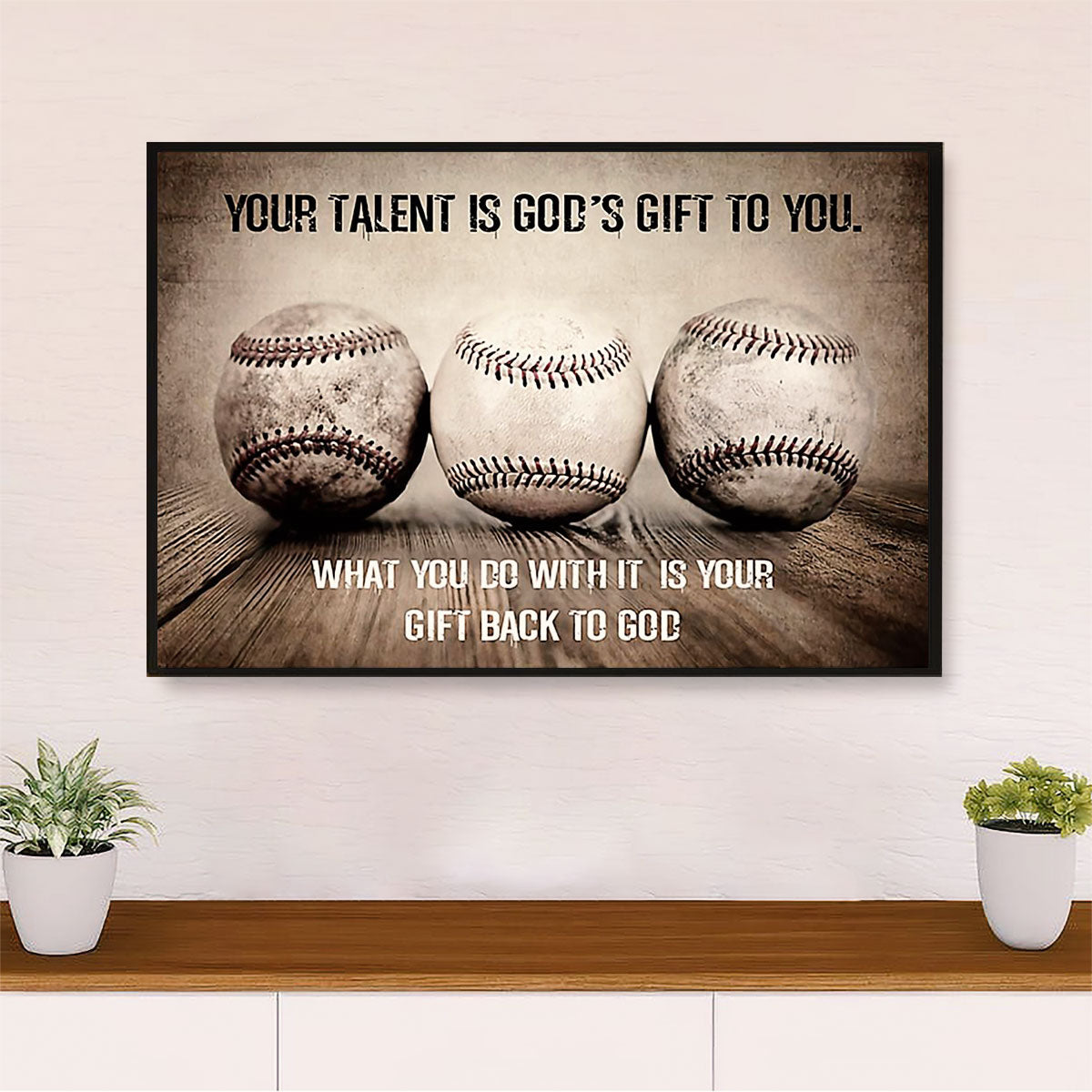Baseball Canvas Wall Art Prints | God's Gift | Home Décor Gift for Baseball Players