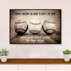 Baseball Canvas Wall Art Prints | God's Gift | Home Décor Gift for Baseball Players