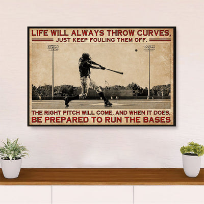 Baseball Canvas Wall Art Prints | Keep Pouling Them Off | Home Décor Gift for Baseball Players