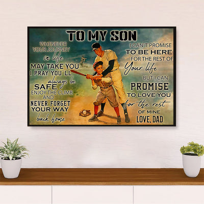Baseball Canvas Wall Art Prints | From Dad To Son | Home Décor Gift for Baseball Players