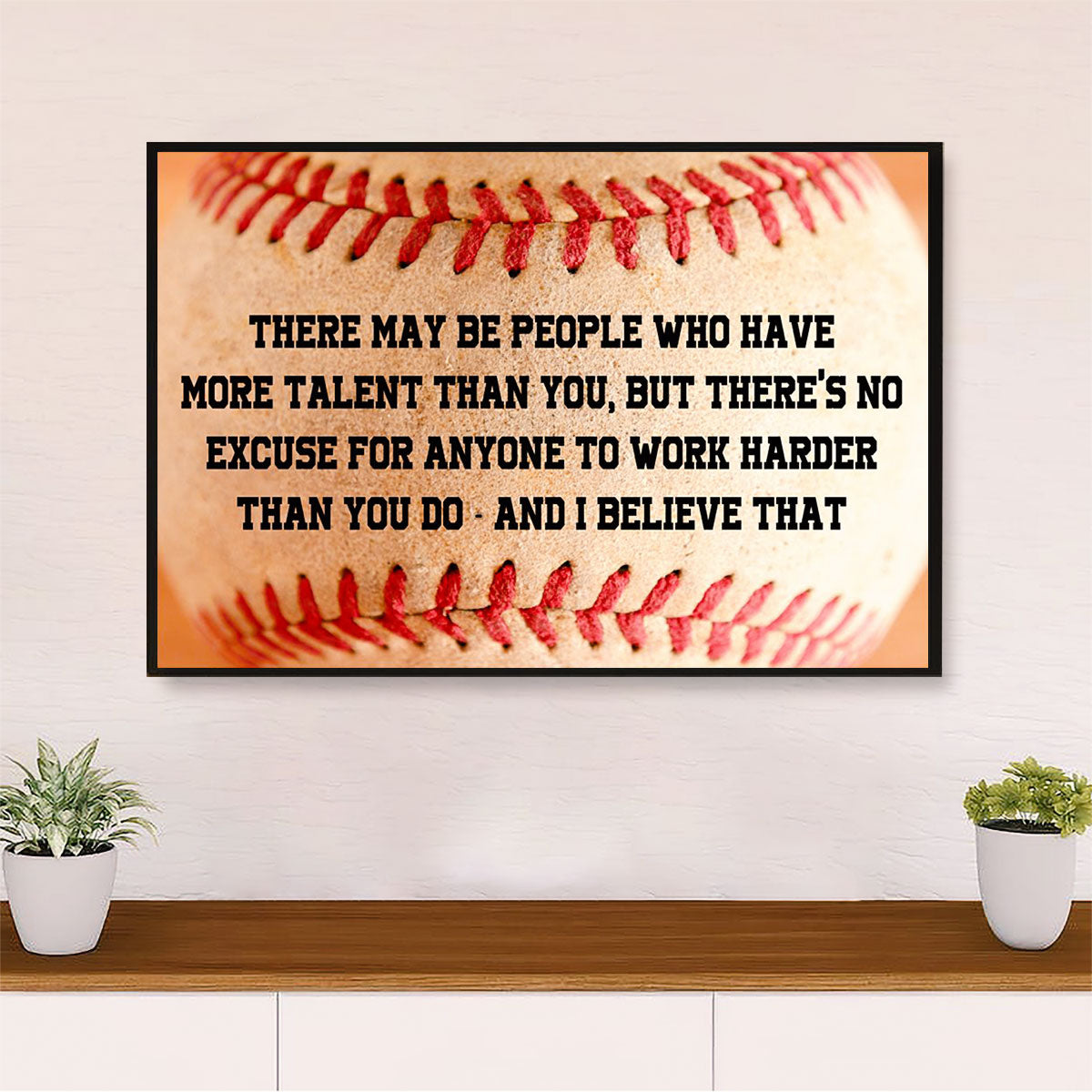 Baseball Canvas Wall Art Prints | No Excuse | Home Décor Gift for Baseball Players