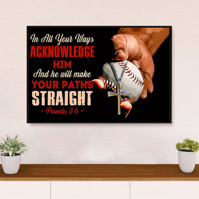 Baseball Canvas Wall Art Prints | Acknowledge Him | Home Décor Gift for Baseball Players