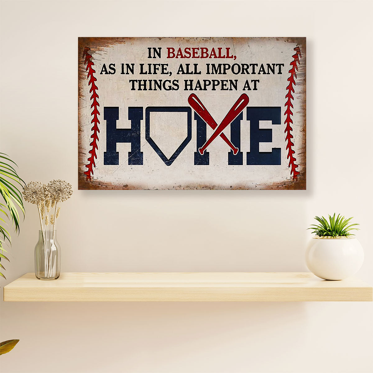 Baseball Canvas Wall Art Prints | Things Happen at Hope | Home Décor Gift for Baseball Players
