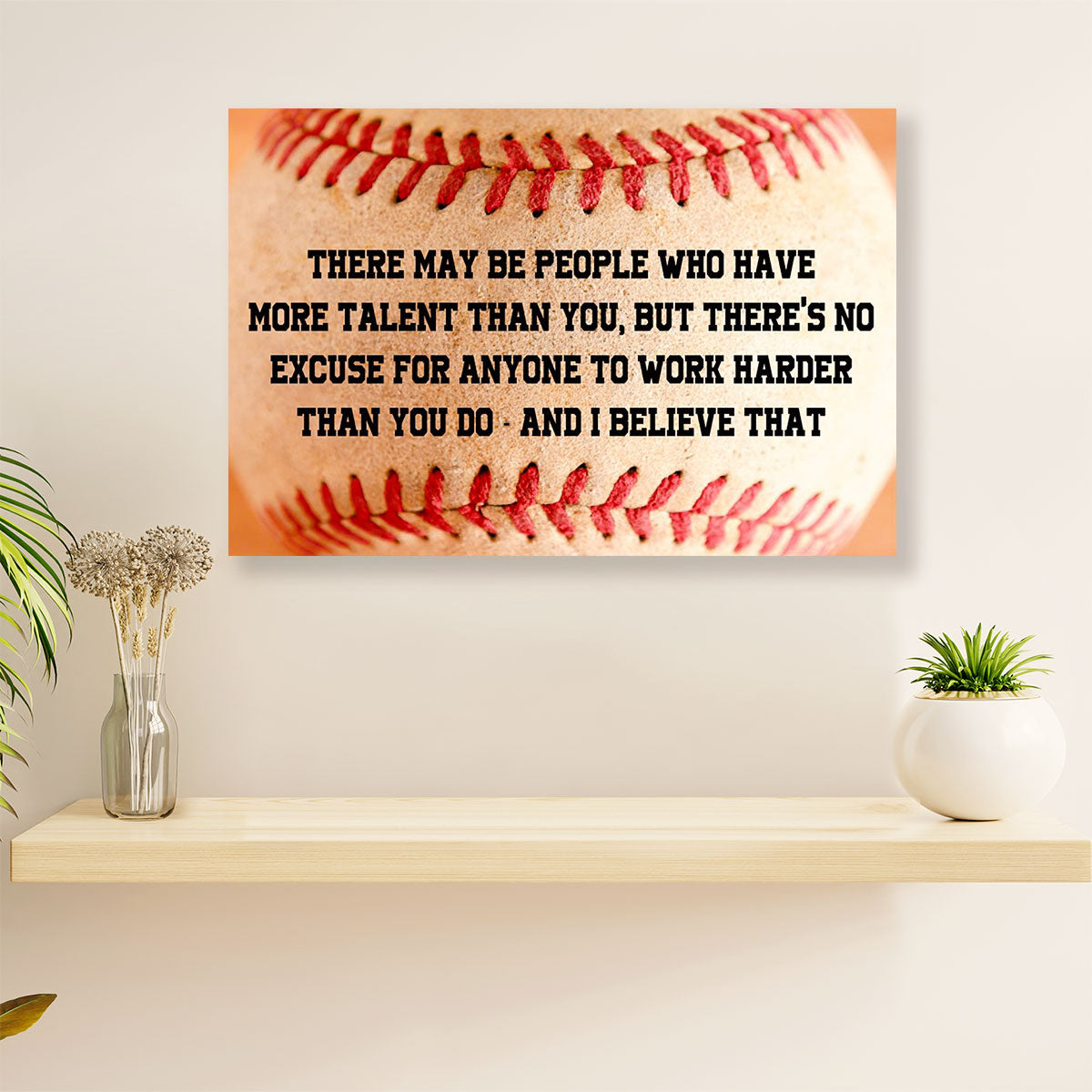 Baseball Canvas Wall Art Prints | No Excuse | Home Décor Gift for Baseball Players