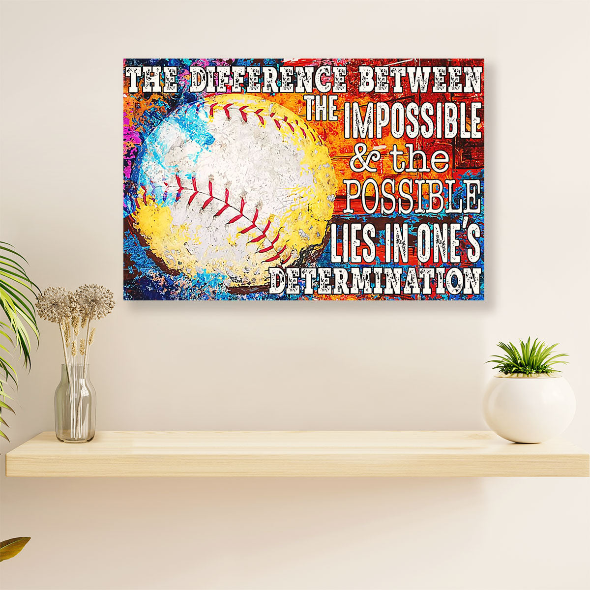 Baseball Poster Wall Art Prints | Impossible & Possible | Gift for Baseball Players
