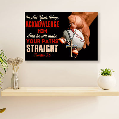 Baseball Canvas Wall Art Prints | Acknowledge Him | Home Décor Gift for Baseball Players
