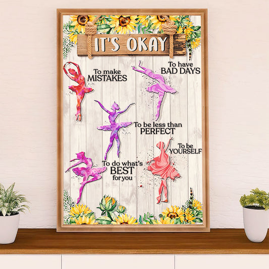 Dancing Ballet Canvas Wall Art Prints | It's Okay | Home Décor Gift for Ballet Dancer Ballerinas
