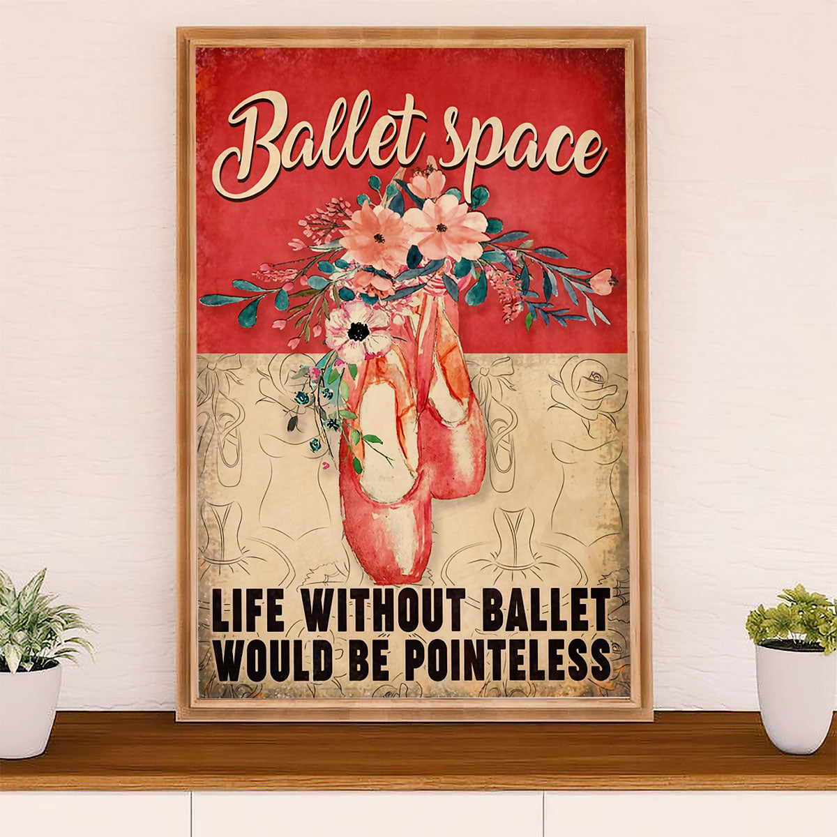Dancing Ballet Canvas Wall Art Prints | Ballet Space | Home Décor Gift for Ballet Dancer Ballerinas