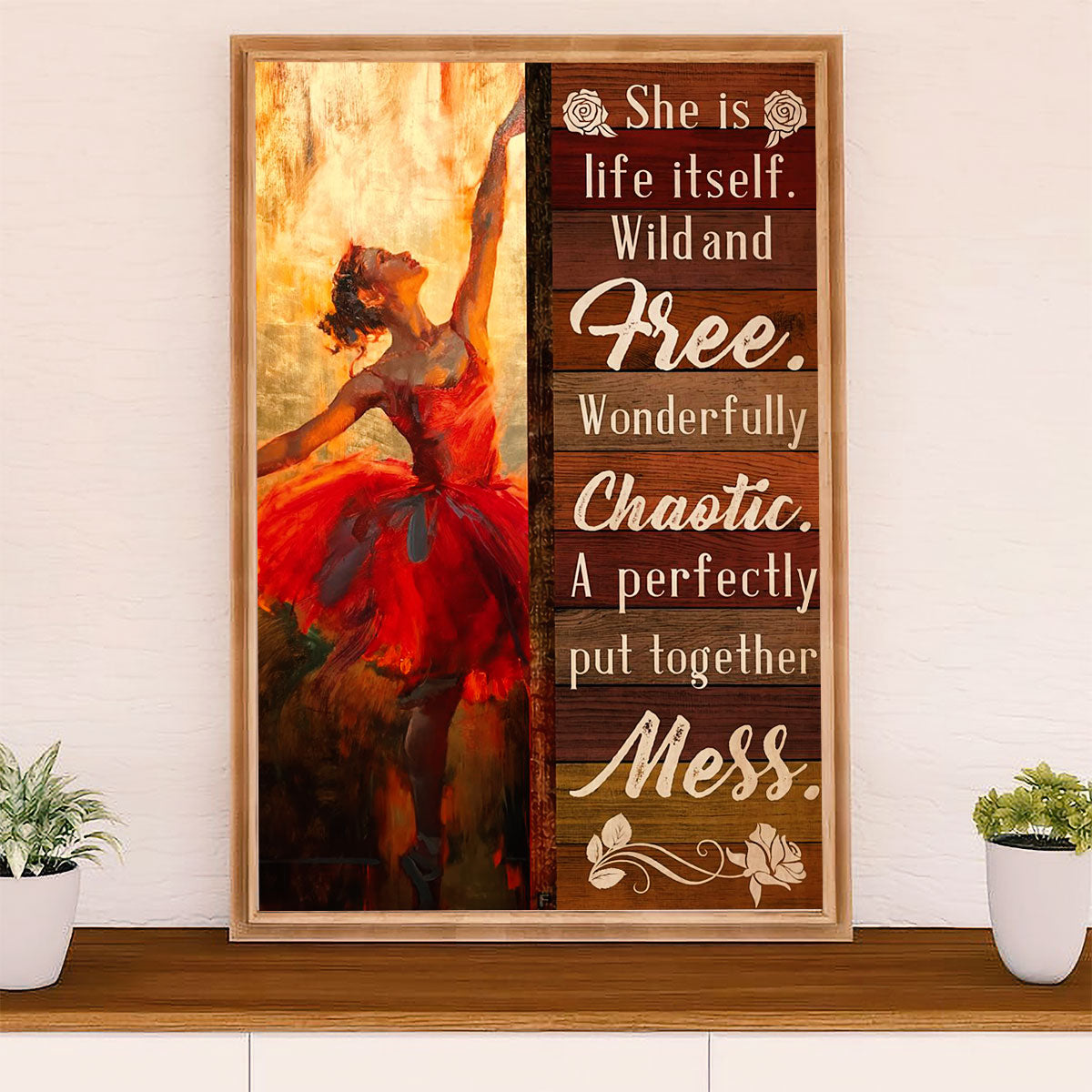 Dancing Ballet Canvas Wall Art Prints | Wild and Free | Home Décor Gift for Ballet Dancer Ballerinas