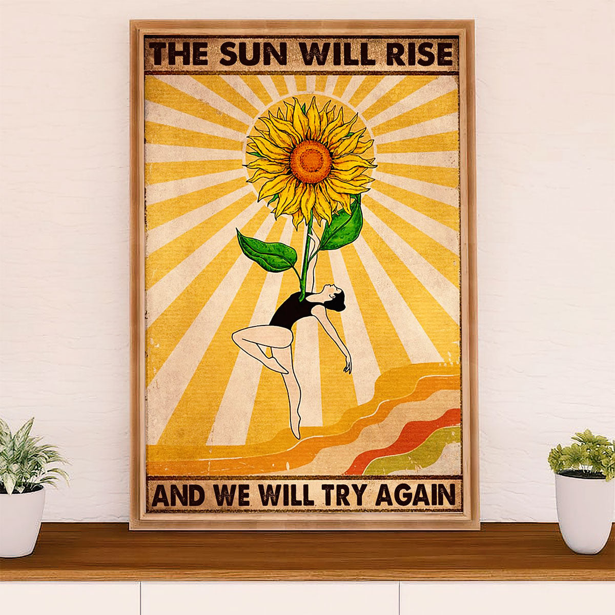 Dancing Ballet Canvas Wall Art Prints | The Sun Will Rise | Home Décor Gift for Ballet Dancer Ballerinas