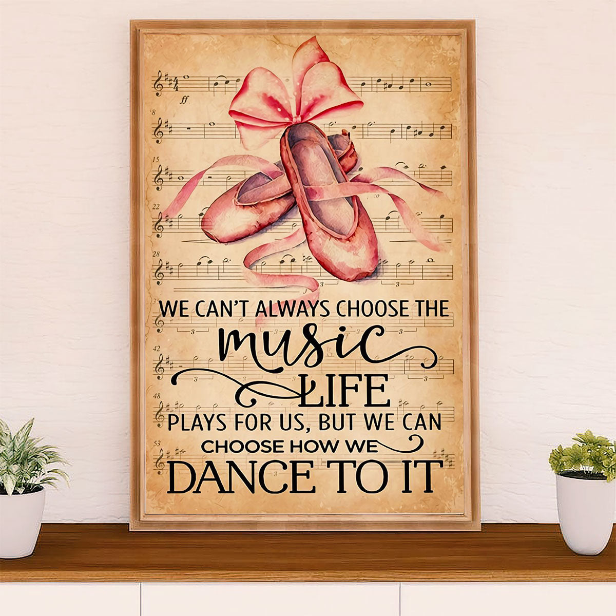 Dancing Ballet Canvas Wall Art Prints | Dance To It | Home Décor Gift for Ballet Dancer Ballerinas