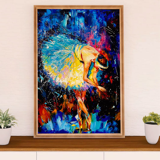 Dancing Ballet Canvas Wall Art Prints | Watercolor Ballet Girl | Home Décor Gift for Ballet Dancer Ballerinas