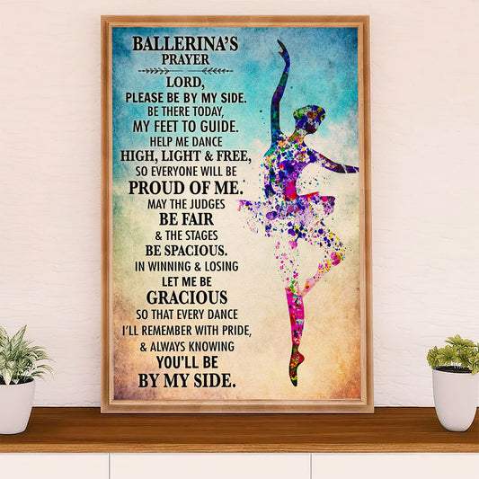 Dancing Ballet Canvas Wall Art Prints | Ballerina's Prayer | Home Décor Gift for Ballet Dancer Ballerinas