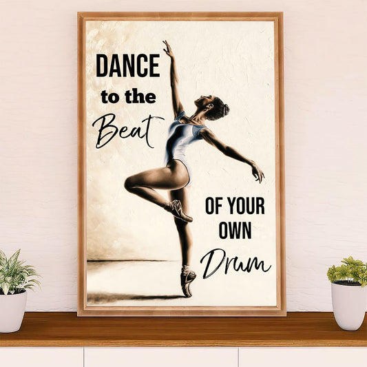 Dancing Ballet Canvas Wall Art Prints | Dance To The Beat | Home Décor Gift for Ballet Dancer Ballerinas