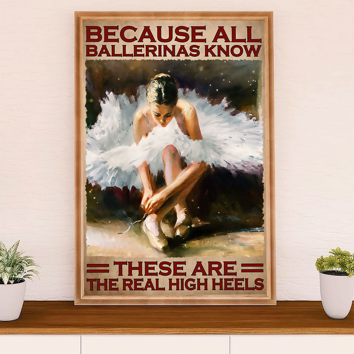 Dancing Ballet Canvas Wall Art Prints | High Heels | Home Décor Gift for Ballet Dancer Ballerinas