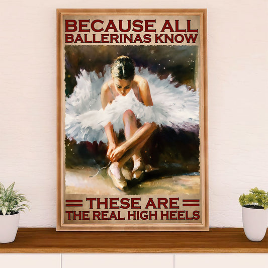 Dancing Ballet Canvas Wall Art Prints | High Heels | Home Décor Gift for Ballet Dancer Ballerinas