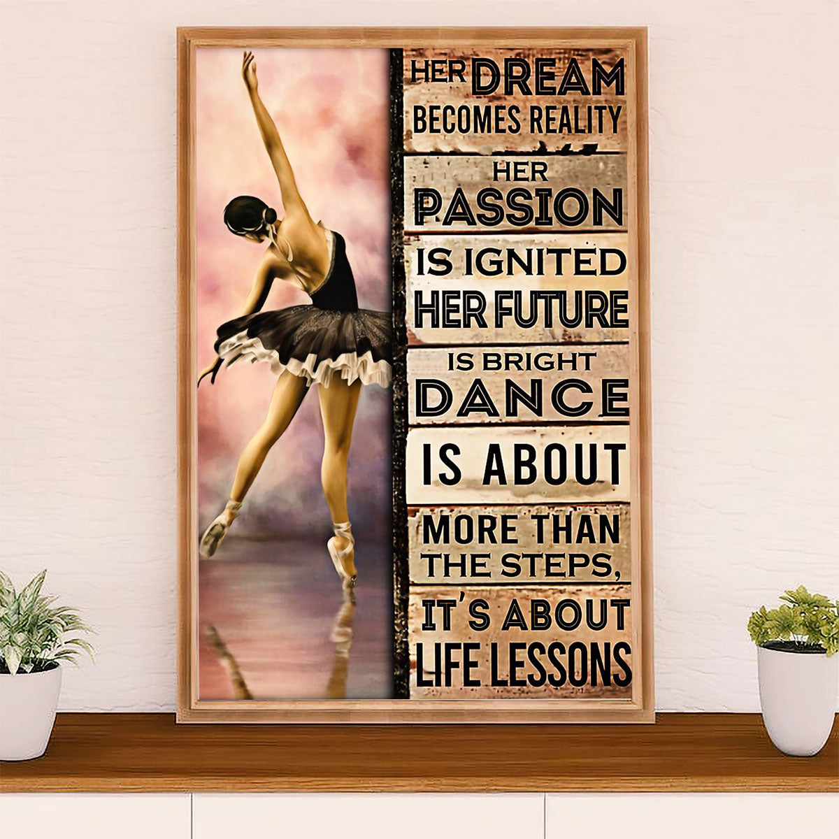Dancing Ballet Canvas Wall Art Prints | Her Future | Home Décor Gift for Ballet Dancer Ballerinas