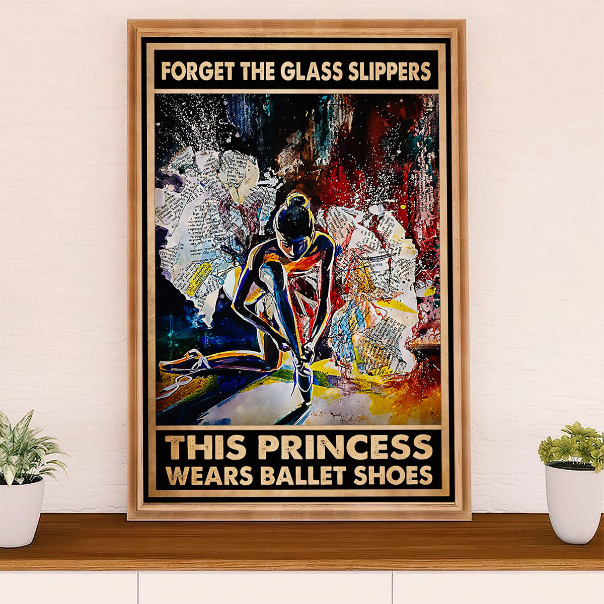 Dancing Ballet Poster Prints | Ballet Princess | Wall Art Gift for Ballet Dancer Ballerinas