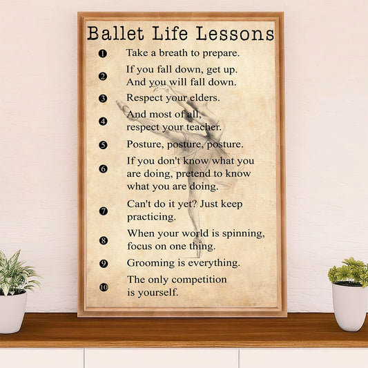 Dancing Ballet Canvas Wall Art Prints | Ballet Life Lessons | Home Décor Gift for Ballet Dancer Ballerinas
