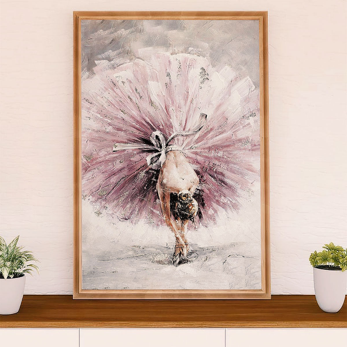 Dancing Ballet Canvas Wall Art Prints | Ballet Girl Painting | Home Décor Gift for Ballet Dancer Ballerinas