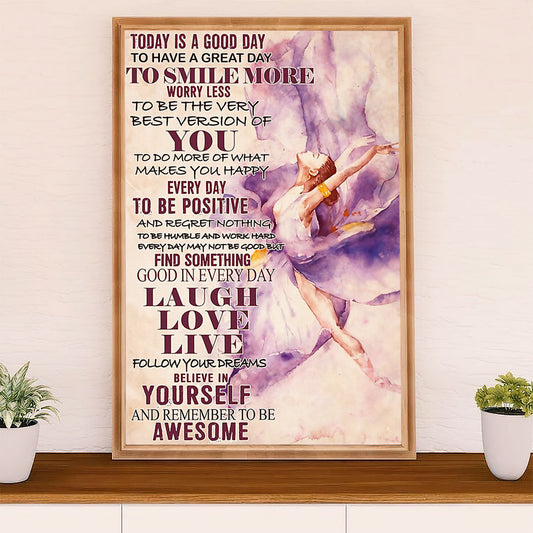 Dancing Ballet Poster Prints | Laugh Love Live | Wall Art Gift for Ballet Dancer Ballerinas