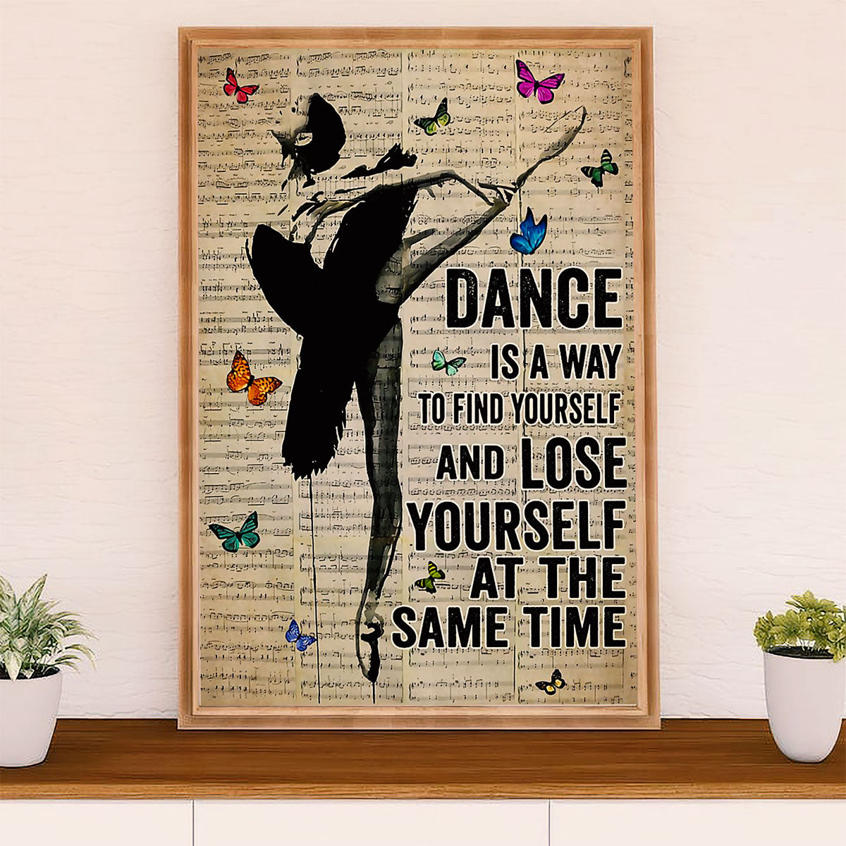 Dancing Ballet Canvas Wall Art Prints | Dance Is A Way | Home Décor Gift for Ballet Dancer Ballerinas