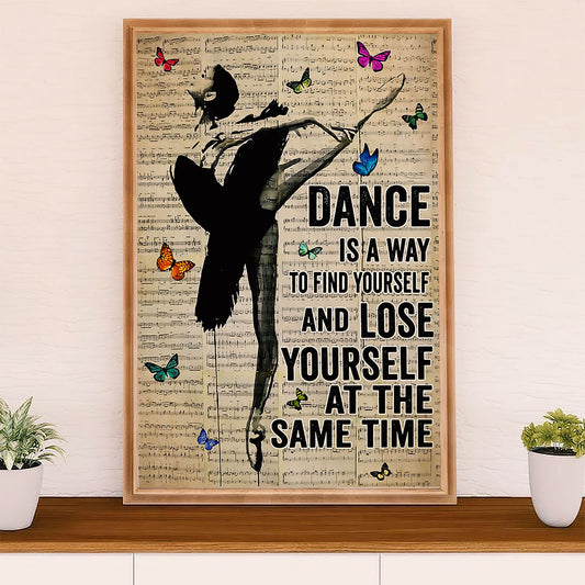 Dancing Ballet Canvas Wall Art Prints | Dance Is A Way | Home Décor Gift for Ballet Dancer Ballerinas