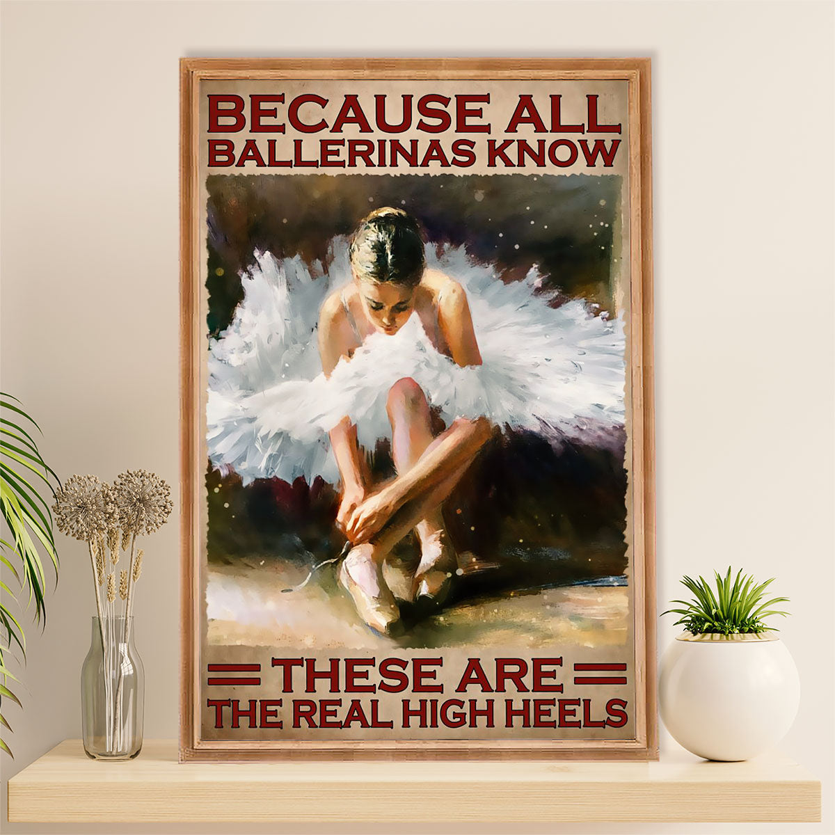 Dancing Ballet Canvas Wall Art Prints | High Heels | Home Décor Gift for Ballet Dancer Ballerinas