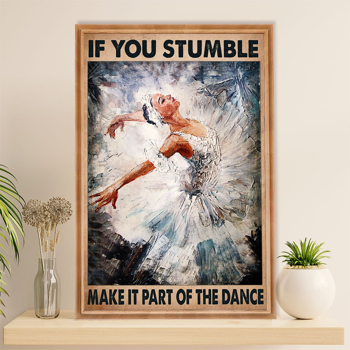 Dancing Ballet Canvas Wall Art Prints | Part Of The Dance | Home Décor Gift for Ballet Dancer Ballerinas