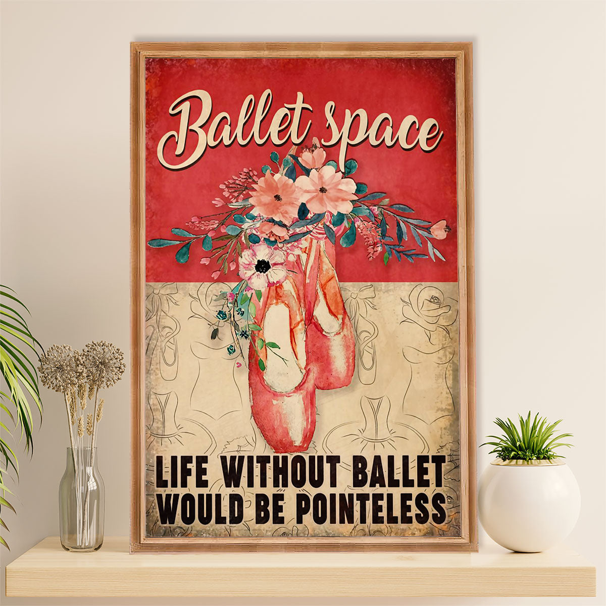 Dancing Ballet Canvas Wall Art Prints | Ballet Space | Home Décor Gift for Ballet Dancer Ballerinas