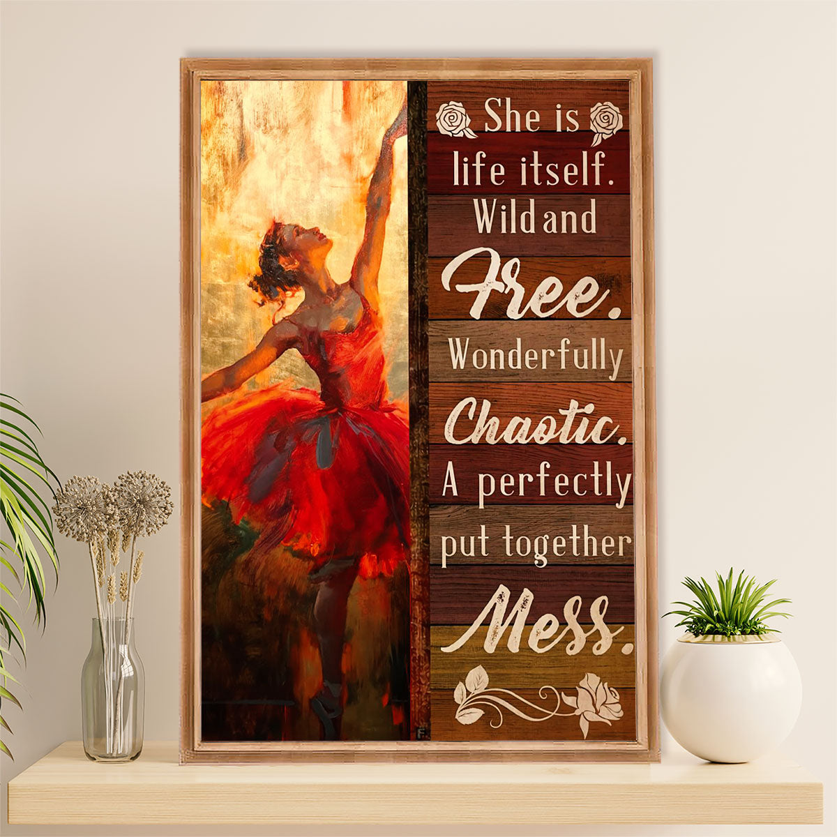 Dancing Ballet Canvas Wall Art Prints | Wild and Free | Home Décor Gift for Ballet Dancer Ballerinas