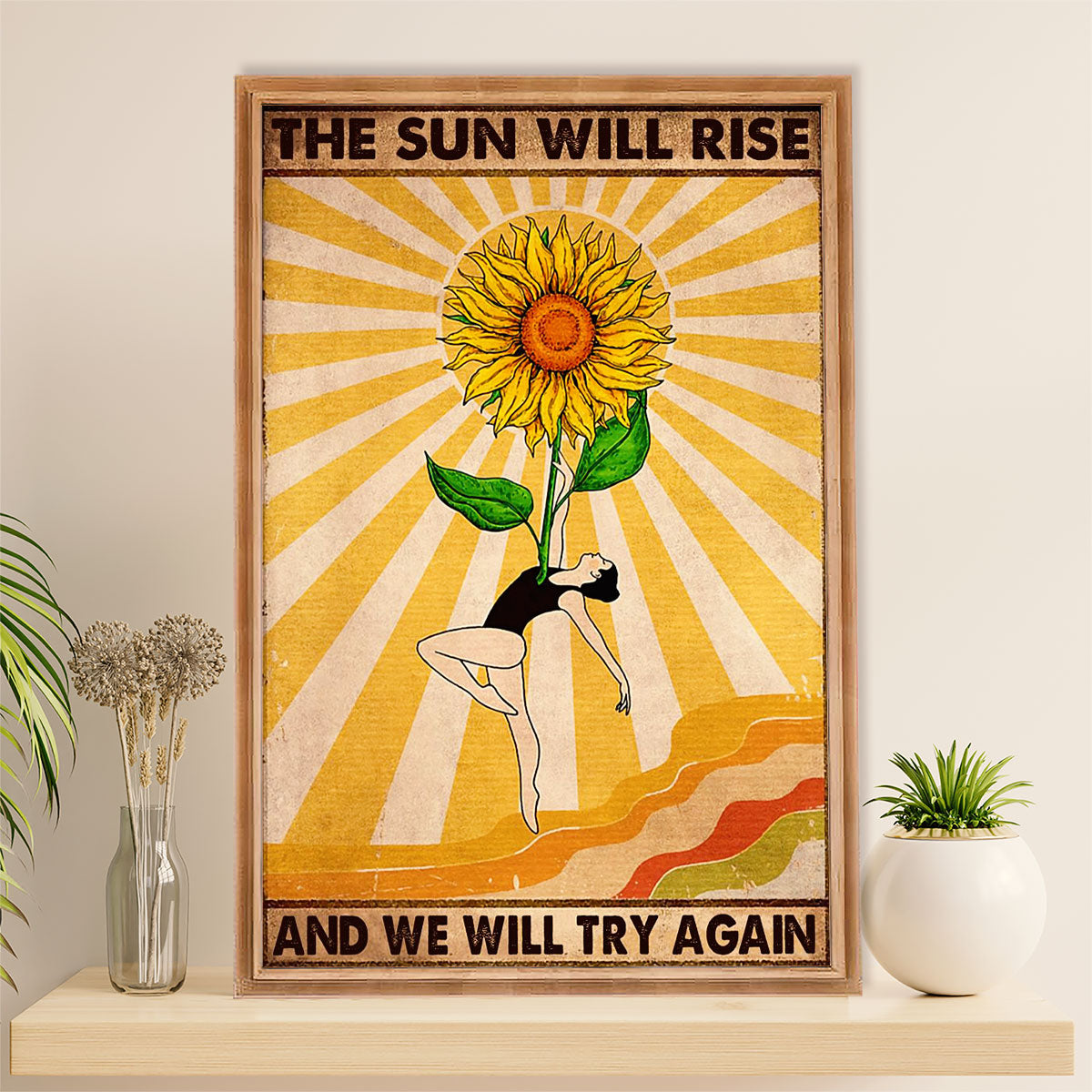 Dancing Ballet Canvas Wall Art Prints | The Sun Will Rise | Home Décor Gift for Ballet Dancer Ballerinas