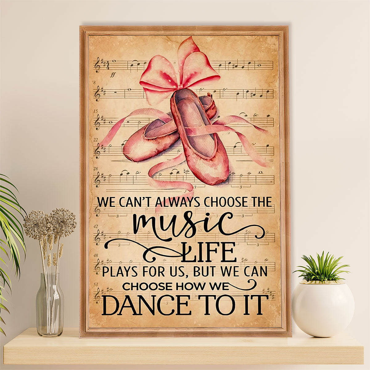 Dancing Ballet Canvas Wall Art Prints | Dance To It | Home Décor Gift for Ballet Dancer Ballerinas