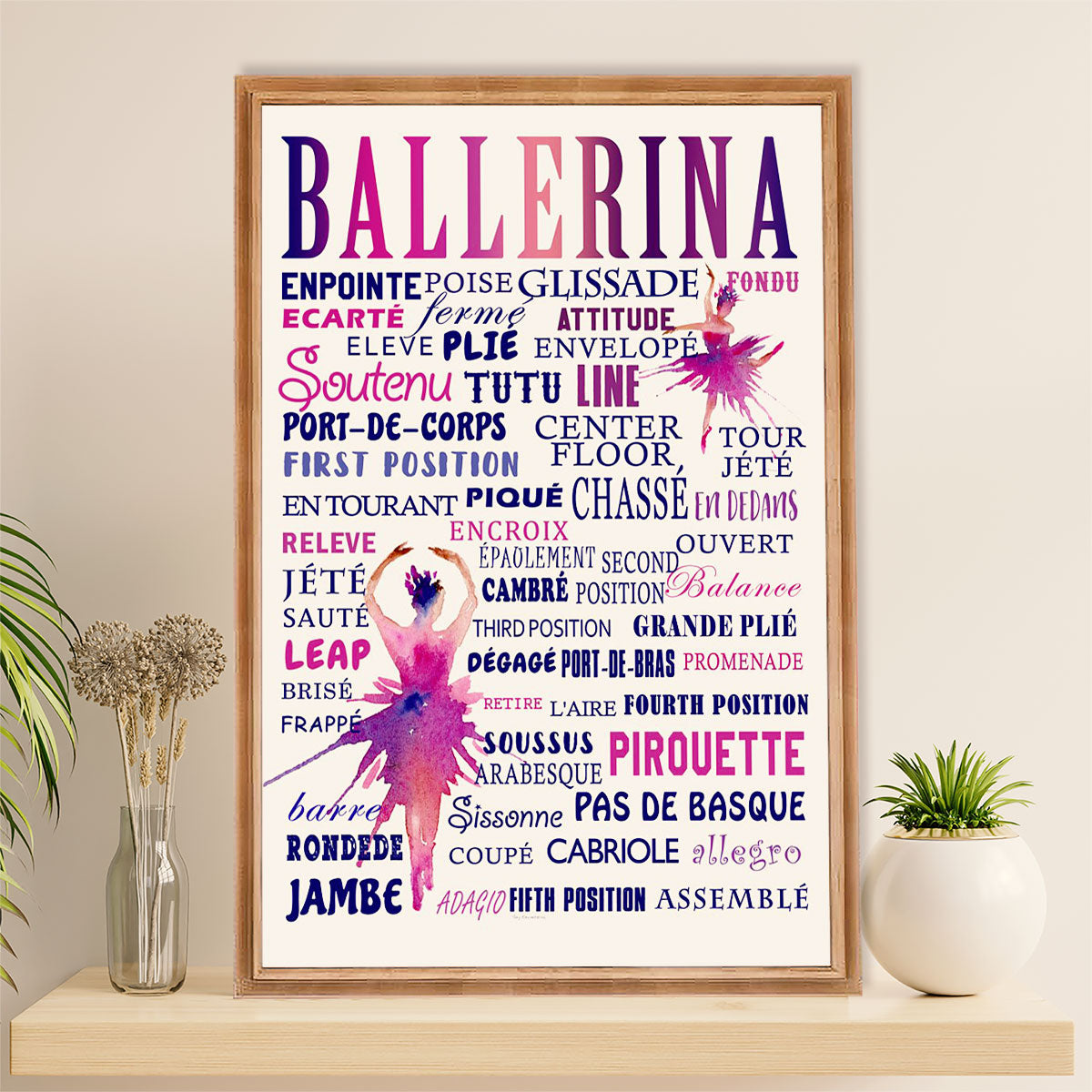 Dancing Ballet Poster Prints | Ballerina | Wall Art Gift for Ballet Dancer Ballerinas