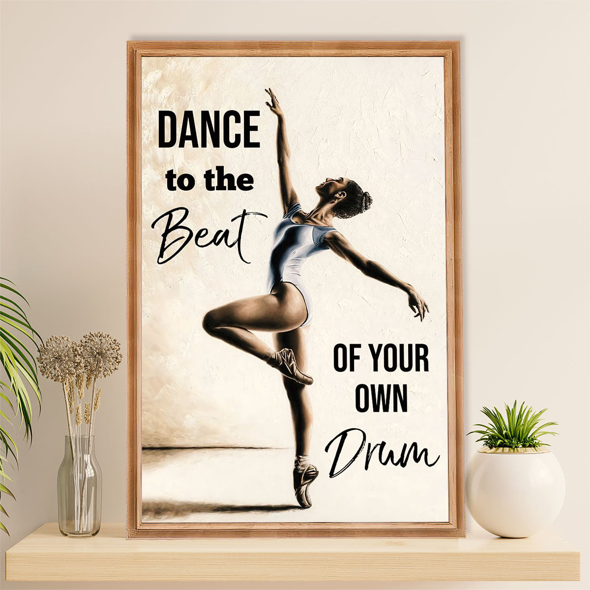 Dancing Ballet Canvas Wall Art Prints | Dance To The Beat | Home Décor Gift for Ballet Dancer Ballerinas
