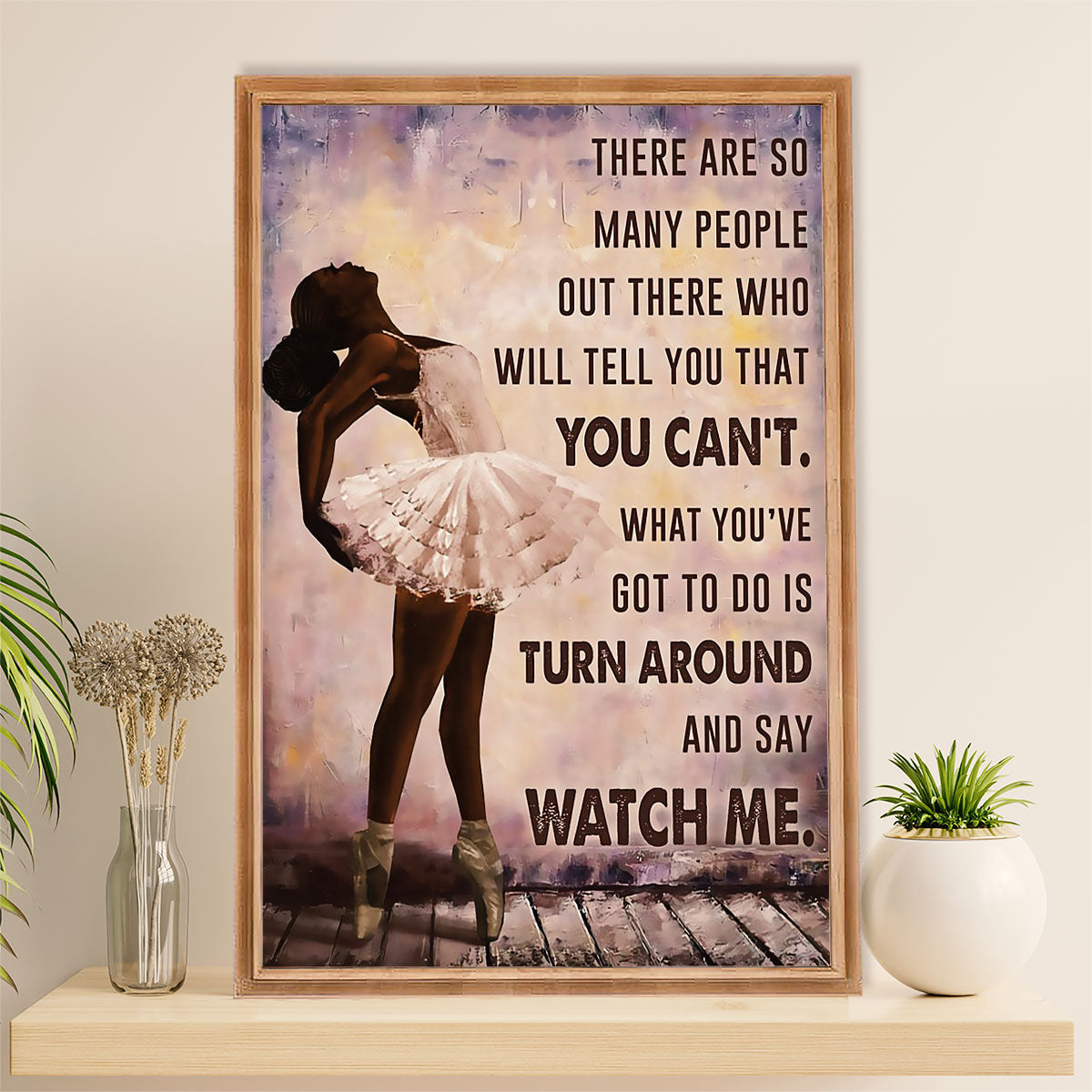 Dancing Ballet Canvas Wall Art Prints | Turn Around | Home Décor Gift for Ballet Dancer Ballerinas