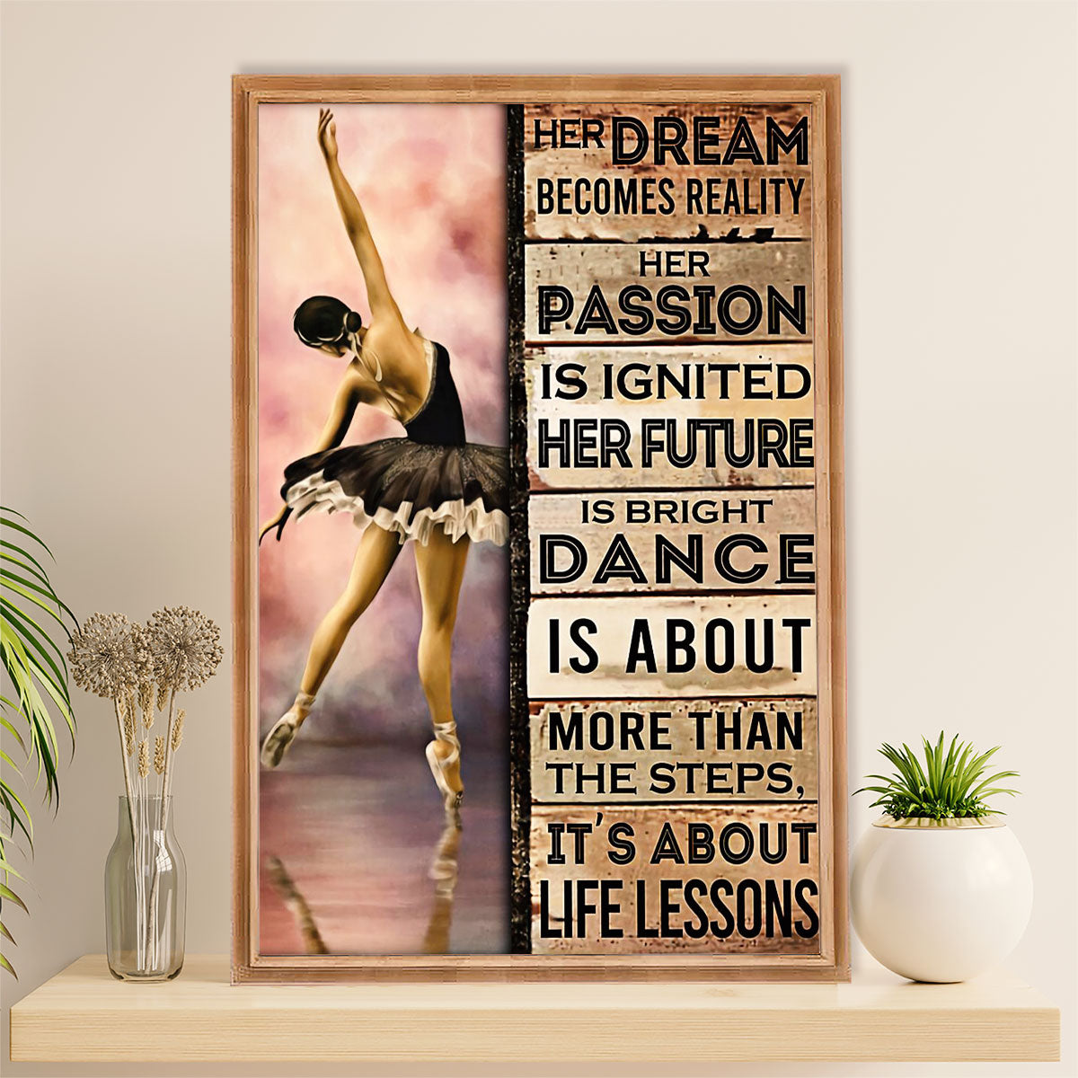 Dancing Ballet Poster Prints | Her Future | Wall Art Gift for Ballet Dancer Ballerinas