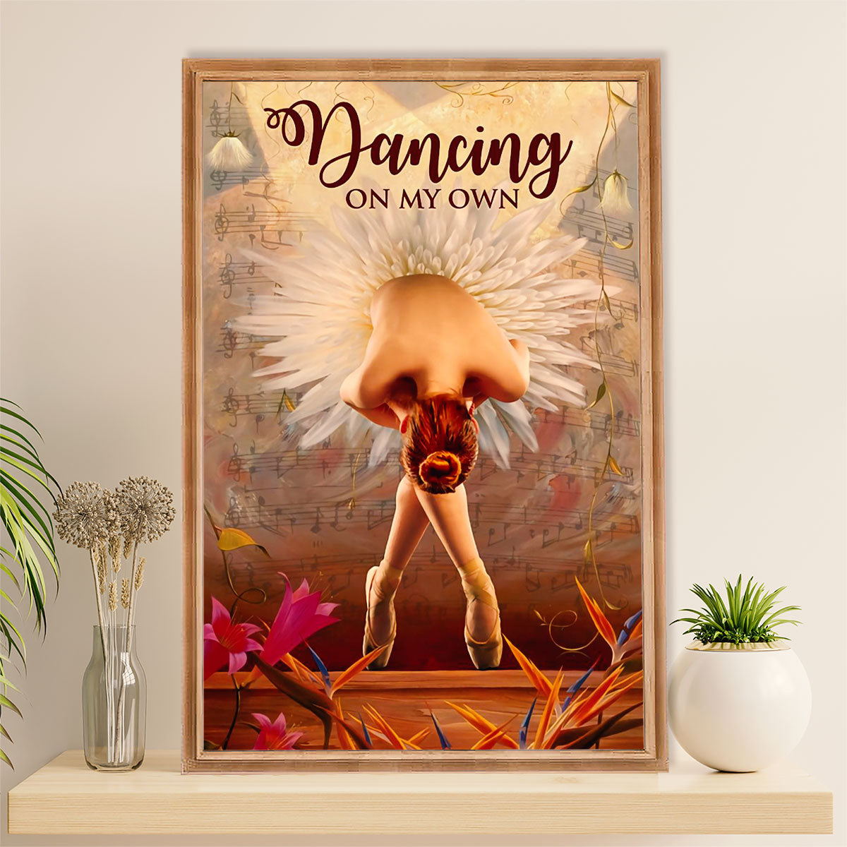 Dancing Ballet Canvas Wall Art Prints | Dancing On My Own | Home Décor Gift for Ballet Dancer Ballerinas