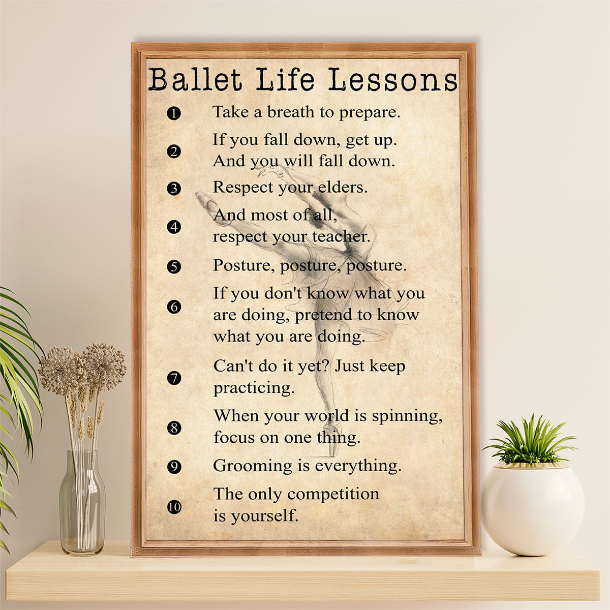 Dancing Ballet Poster Prints | Ballet Life Lessons | Wall Art Gift for Ballet Dancer Ballerinas