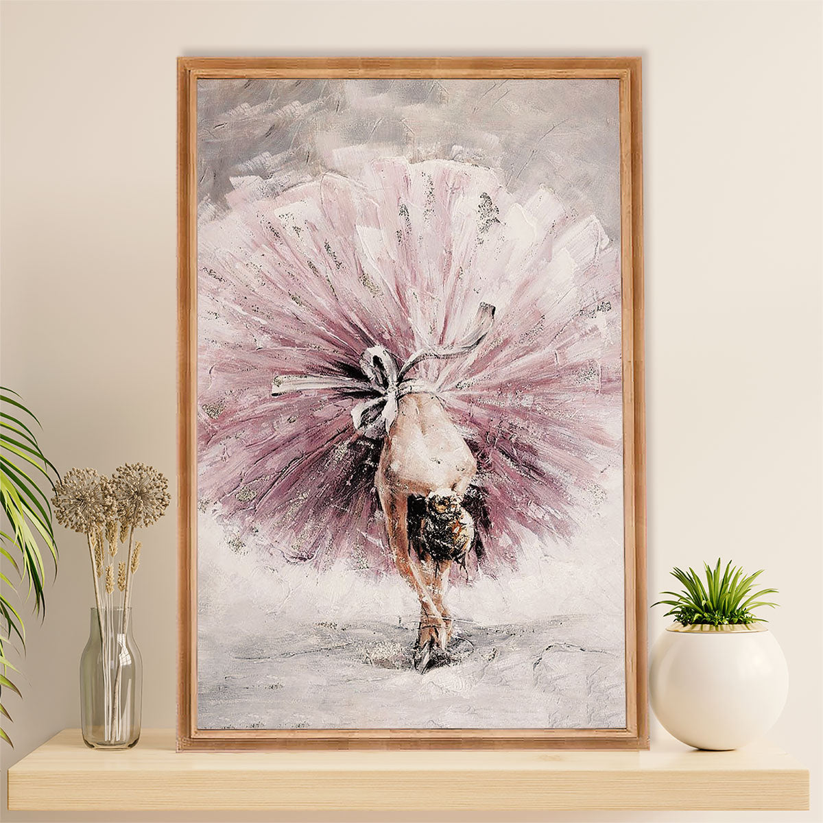 Dancing Ballet Canvas Wall Art Prints | Ballet Girl Painting | Home Décor Gift for Ballet Dancer Ballerinas