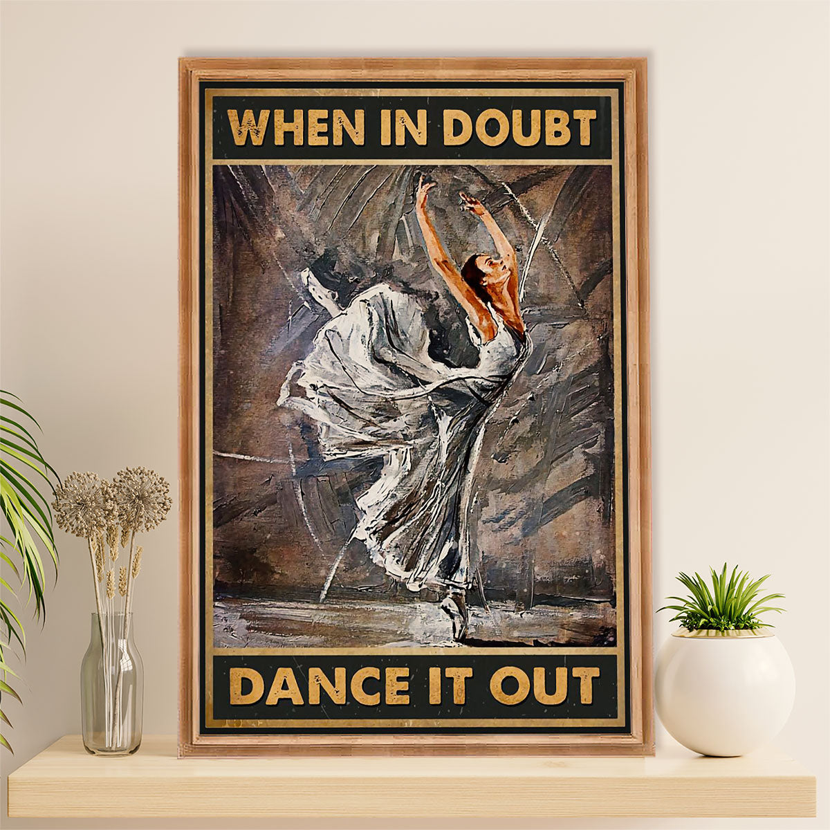 Dancing Ballet Canvas Wall Art Prints | Dance It Out | Home Décor Gift for Ballet Dancer Ballerinas