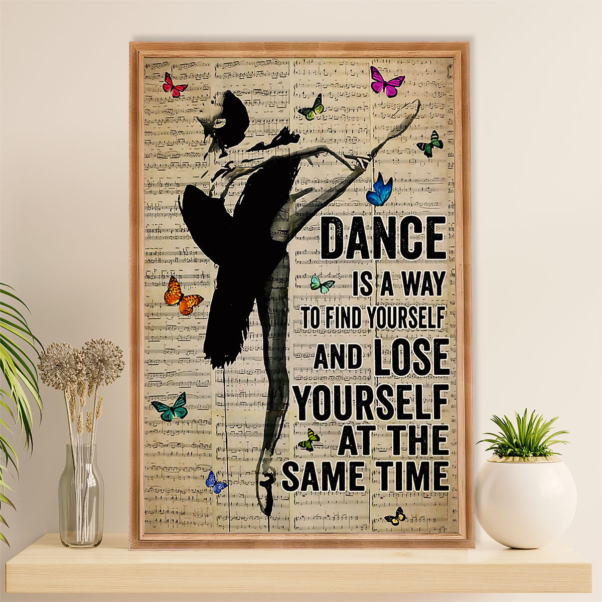Dancing Ballet Canvas Wall Art Prints | Dance Is A Way | Home Décor Gift for Ballet Dancer Ballerinas